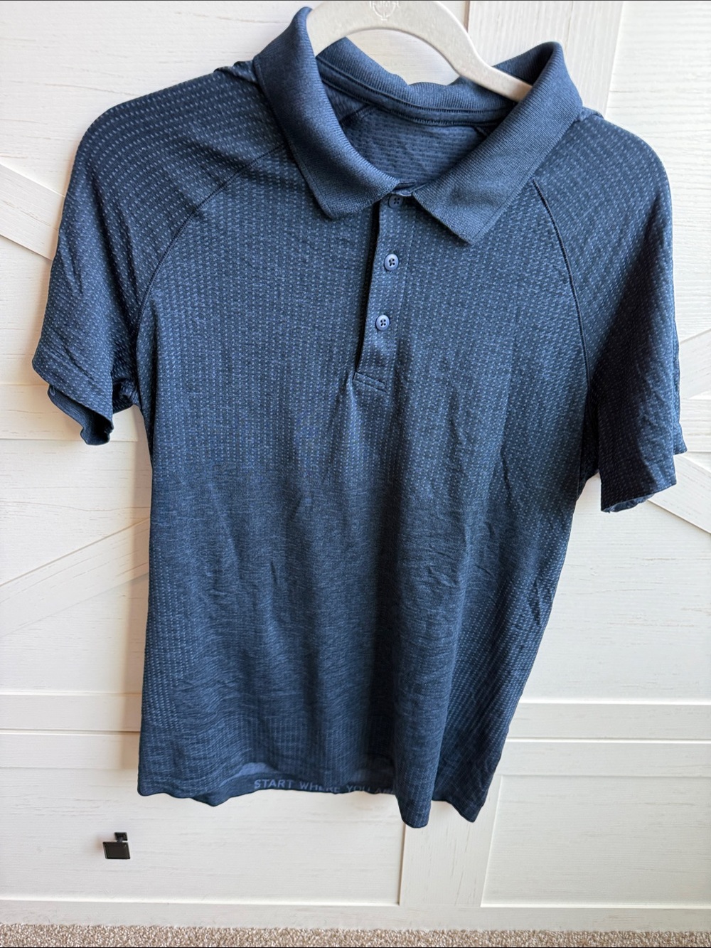 lululemon athletica Men's Dark Blue Short Sleeve Polo